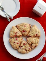 Strawberry and Rhubarb Scones with Vanilla Whipped Cream