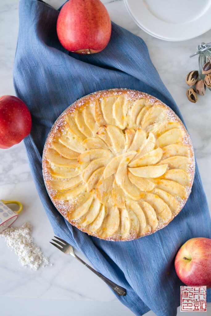Apple Marzipan Cake Flatlay