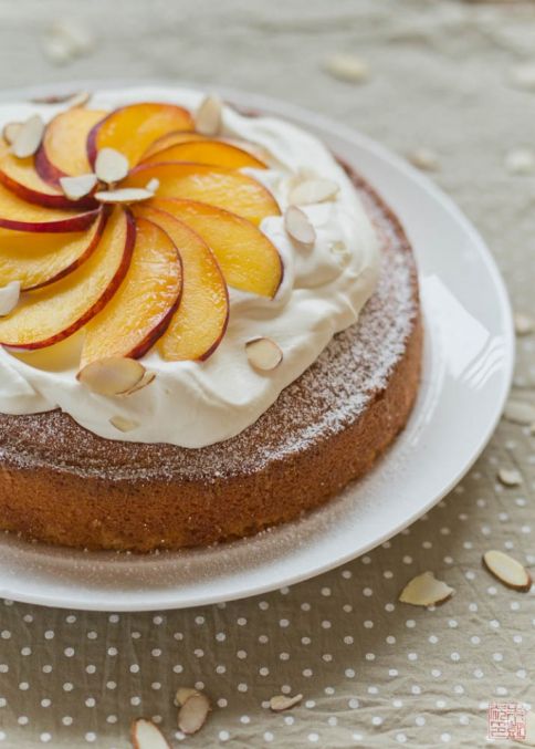 peach almond cake