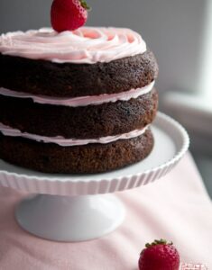Chocolate, Strawberry, and Rose Geranium Cake (and a bonus giveaway!)