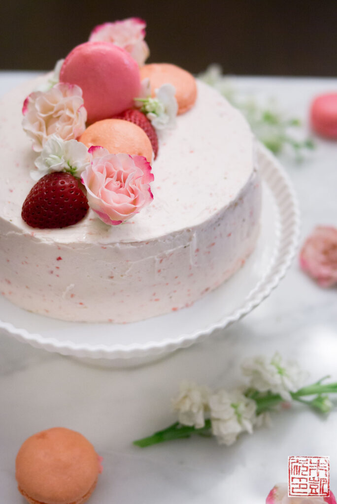 Strawberry Pink Velvet Cake side