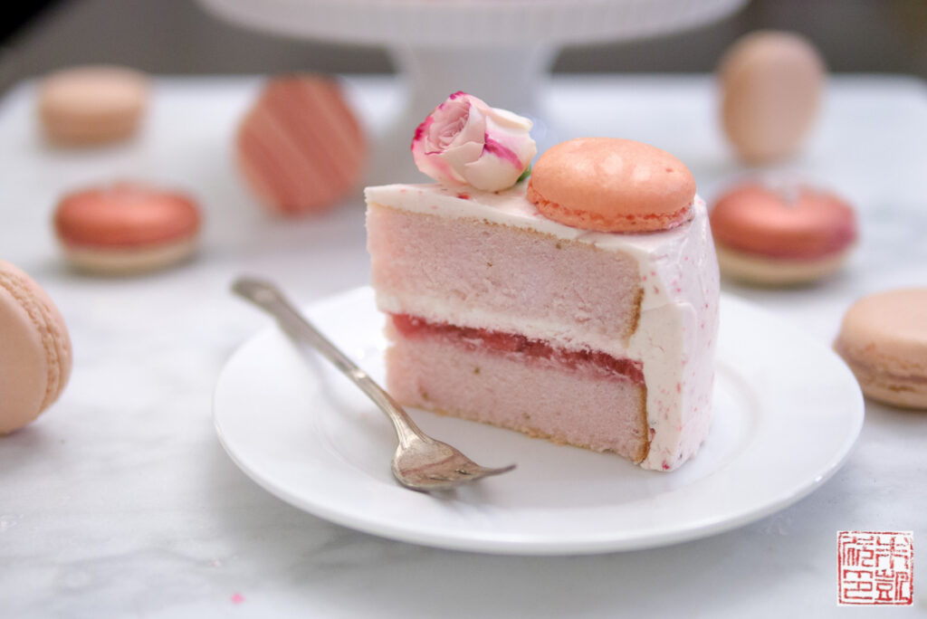 Strawberry Pink Velvet Cake slice