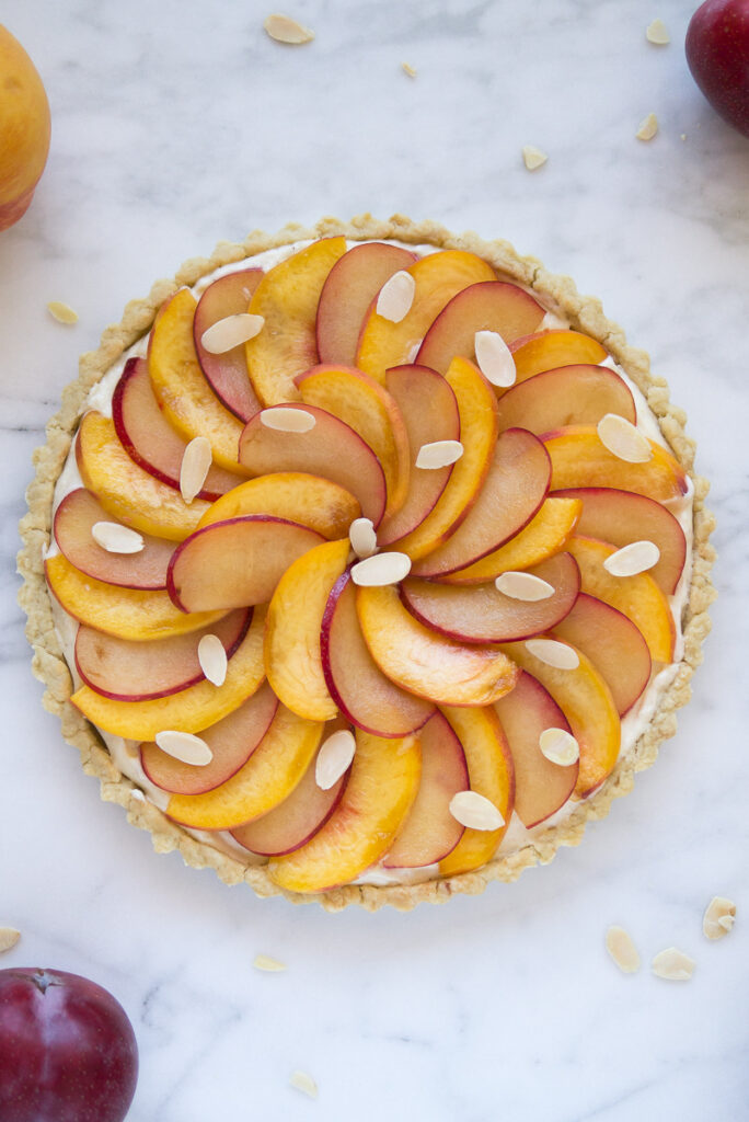 Peach Plum Tart with Cinnamon Pastry Cream