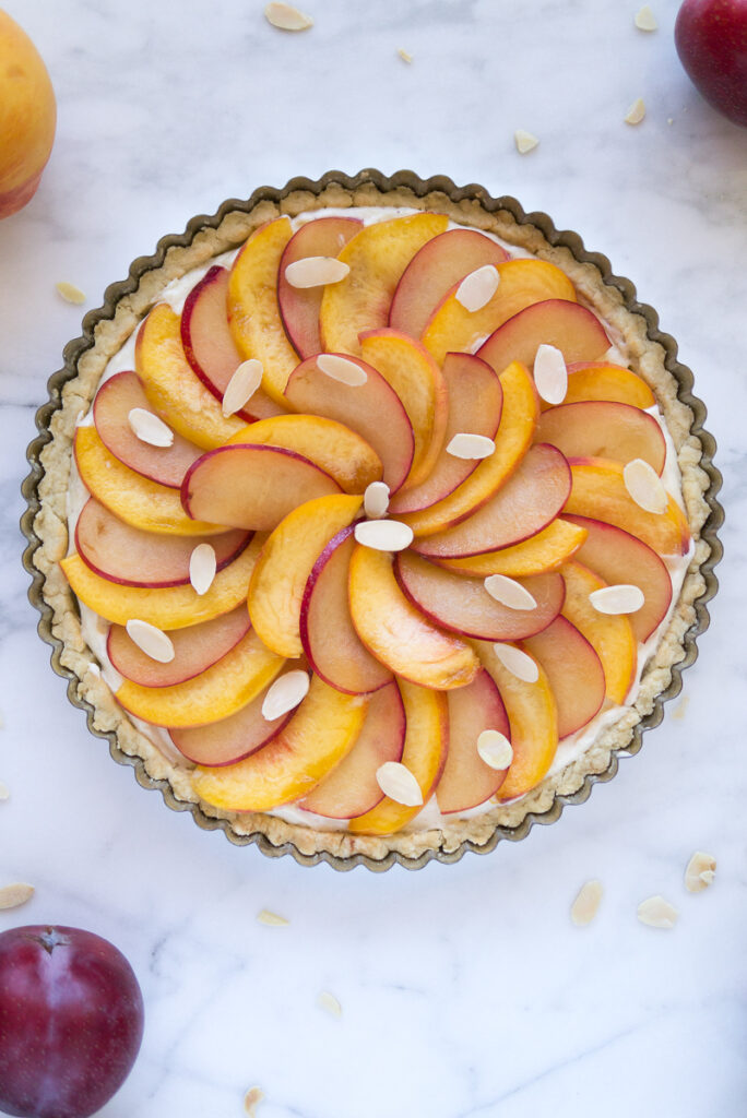 Peach Plum Tart with Cinnamon Pastry Cream