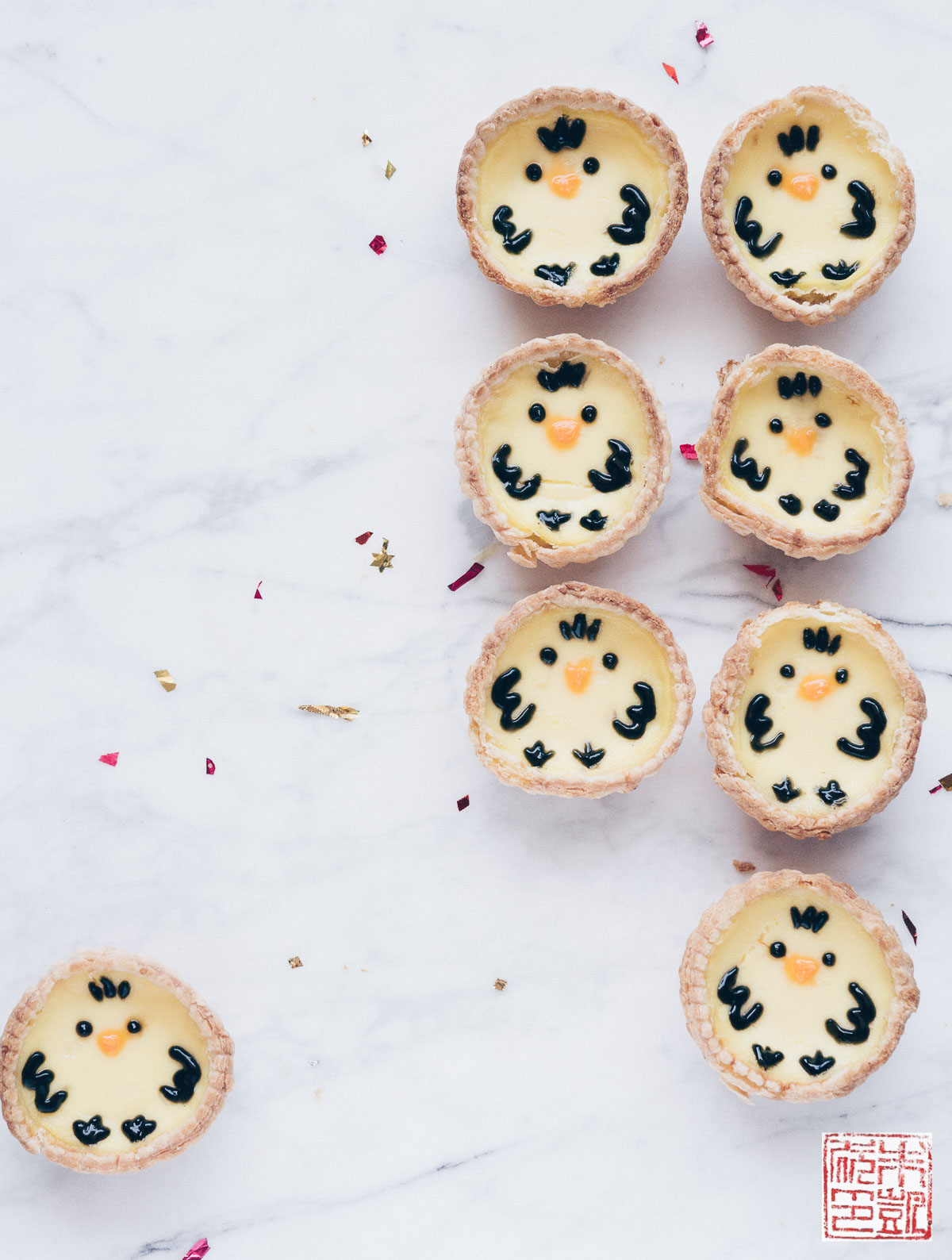 Chick Egg Custard Tarts for Chinese New Year - Dessert First