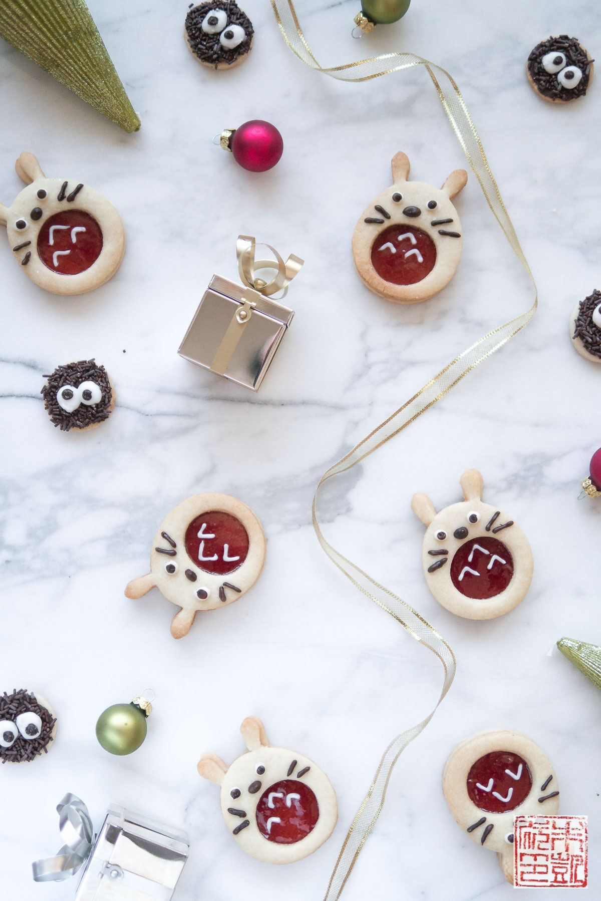 Totoro Linzer Cookies