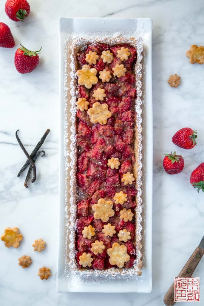 Strawberry Vanilla Tart Flatlay