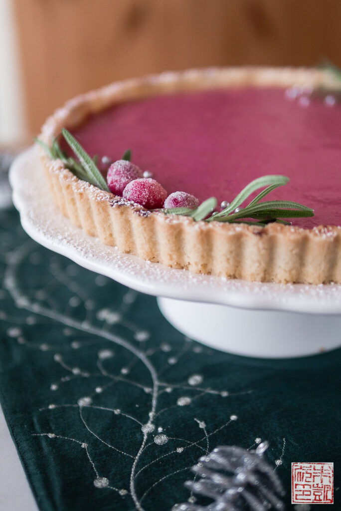 Cranberry Pomegranate Curd Tart Side