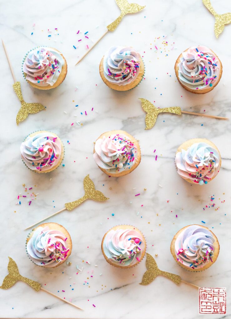 Mermaid Cupcakes Flatlay