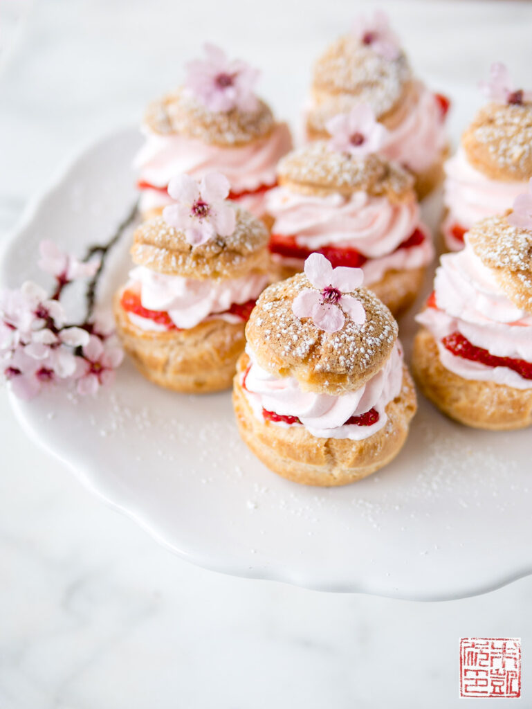 Sakura Strawberry Cream Puffs