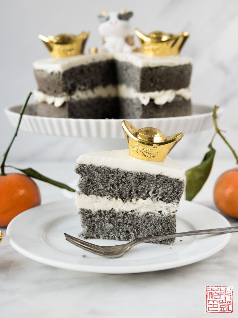 Black Sesame Chocolate Loaf Cake with Matcha Glaze (vegan)