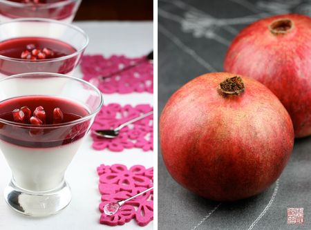 Lychee and pomegranate panna cotta