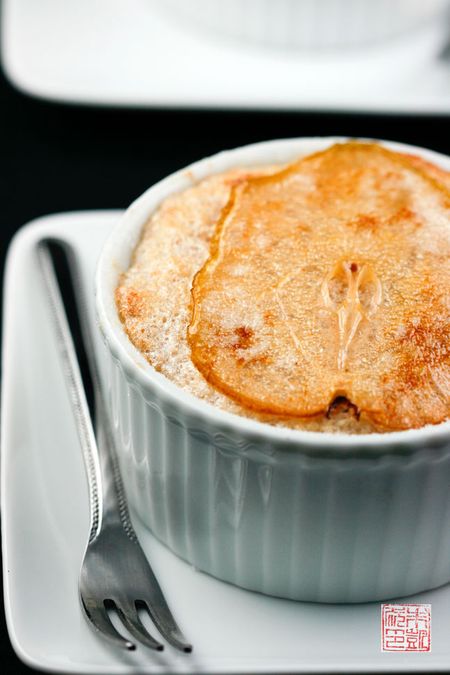 Pear Souffle with Pear Wafers