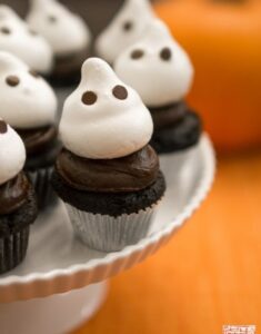 Deep Dark Chocolate and Ghostly Meringue Cupcakes