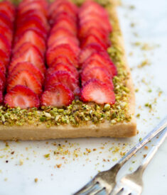 Strawberry Pistachio Frangipane Tart