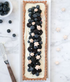 Blueberry Lemon Tart Flatlay