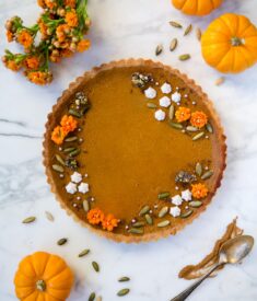 Autumn Pumpkin Tart Flatlay